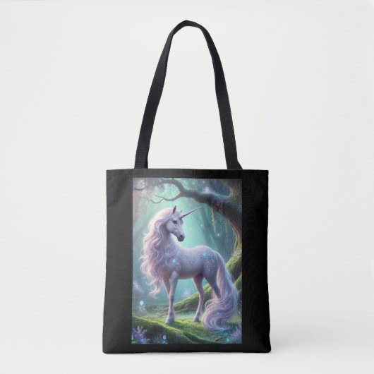 Betoverde Eenhoorn in Mystiek Bos Tote Bag (Voorkant)