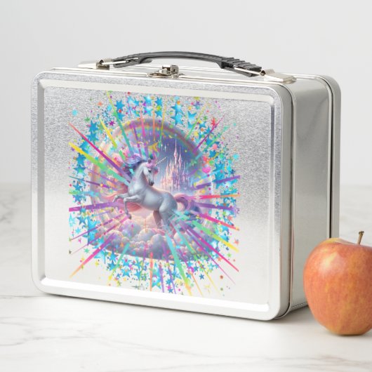 Betoverde Eenhoorn Kasteel Lunchbox – Regenboogwol (In situ)