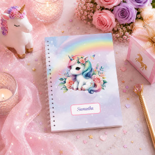 Betoverde Eenhoorn Pastel Magisch Meisje Verjaarda Notitieboek