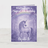 Betoverde Eenhoorn Verjaardag Magie Kaart (Voorkant)
