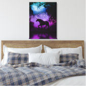 Betoverde Eenhoorn Wrapped Canvas Print (Insitu (Slaapkamer))