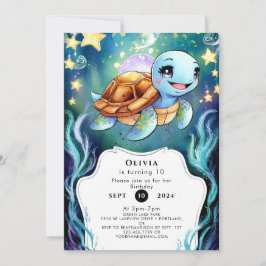 Betoverde eenvoudige Boho Turtle Verjaardag Kaart