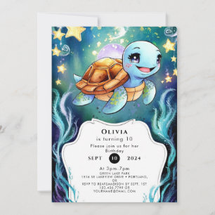 Betoverde eenvoudige Boho Turtle Verjaardag Kaart