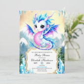 Betoverde eenvoudige Dragon Baby shower Kaart (Staand voorkant)
