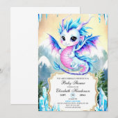 Betoverde eenvoudige Dragon Baby shower Kaart (Voorkant / Achterkant)