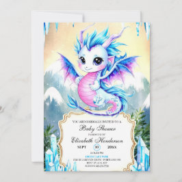 Betoverde eenvoudige Dragon Baby shower Kaart