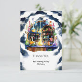 Betoverde eenvoudige scheikunde wetenschapper verj bedankkaart (Staand voorkant)