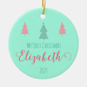 Betoverde Eerste Kerstmis - Baby's Keepsake Keramisch Ornament (Voorkant)