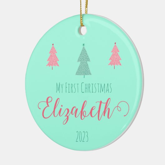 Betoverde Eerste Kerstmis - Baby's Keepsake Keramisch Ornament (Links)