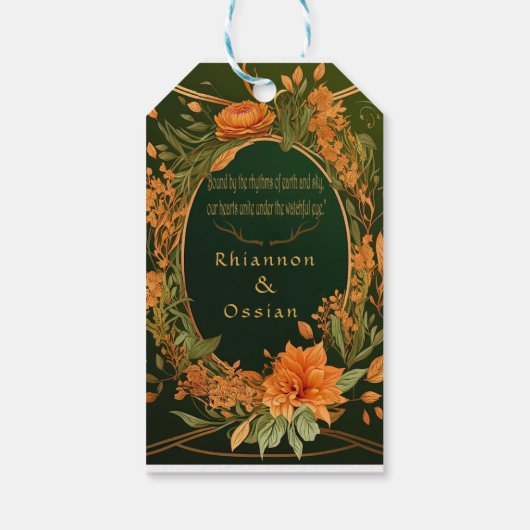 Betoverde Elegante Herfst Theme Druid Hill Cadeaulabel (Achterkant)