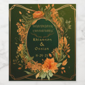 Betoverde Elegante Herfst Theme Druid Hill Wijn Etiket (Enkel label)