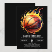 Betoverde elegante sport basketbal verjaardag kaart (Voorkant / Achterkant)