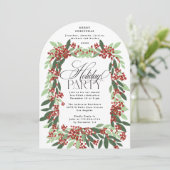 Betoverde Elegantie Botanische Kerstfeest Arch Kaart (Staand voorkant)