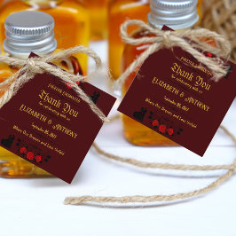 Betoverde elegantie bruiloft bedankjes labels