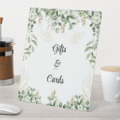 Betoverde elegantie: groen & gouden trouwteken reclamebord met voetstuk (Insitu)