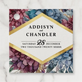 Betoverde Elegantie Jewel-Toned Bloemen Huwelijk Bedankjes Labels