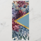 Betoverde Elegantie Jewel-Toned Bloemen Huwelijk Programmakaart (Achterkant)