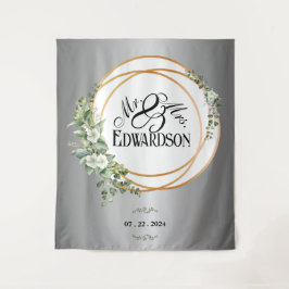 Betoverde Elegantie Zilveren Draad en Goud Wandkleed