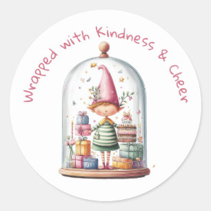 Betoverde Elf Kerst Noordpool Ronde Sticker