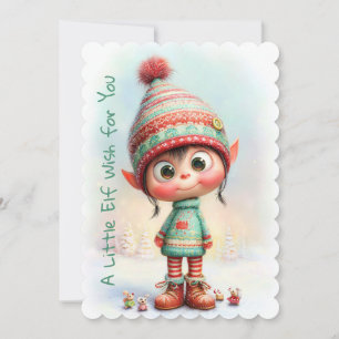 Betoverde Elf   Kerstmagie van de Noordpool Feestdagenkaart