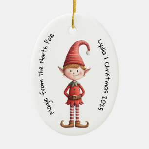 Betoverde Elf Kerstmagie van de Noordpool Keramisch Ornament
