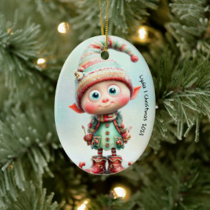 Betoverde Elf Kerstmagie van de Noordpool Keramisch Ornament