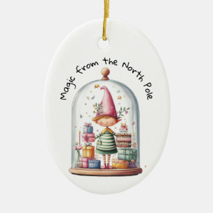Betoverde Elf Kerstmagie van de Noordpool Keramisch Ornament