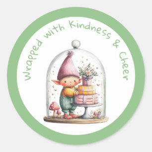 Betoverde Elf Noordpool Kerst Ronde Sticker