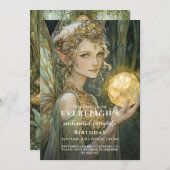 Betoverde Emerald Forest Fairy Verjaardag Kaart (Voorkant / Achterkant)