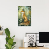 Betoverde Emerald Forest Fox Kind Fantasy Art Poster (Thuiskantoor)
