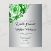Betoverde Emerald Garden Rozen op Silver Wedding Briefkaart (Voorkant)