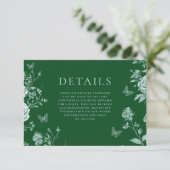 Betoverde Emerald Green Wedding Details Informatiekaartje (Staand voorkant)