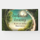 betoverde 'Evening Birthday Banner' Spandoek (Horizontaal)