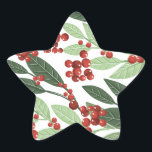 Betoverde Evergreen Botanische Kerstmis Ster Sticker<br><div class="desc">Betoverde Evergreen Elegance Christmas __________________________ ***Dit ontwerp maakt deel uit van een collectie*** 🌿 het introduceren van "Betoverde Evergreen Elegance: Een Botanische Kerstvakantie" collectie! Omarm de magie van het seizoen met mijn prachtige scala aan moderne en elegante vakantiegeneugten, geïnspireerd door de tijdloze schoonheid van natuur. Verspreid vreugde, deel liefde en...</div>