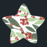 Betoverde Evergreen Botanische Kerstmis Ster Sticker<br><div class="desc">Betoverde Evergreen Elegance Christmas __________________________ ***Dit ontwerp maakt deel uit van een collectie*** 🌿 het introduceren van "Betoverde Evergreen Elegance: Een Botanische Kerstvakantie" collectie! Omarm de magie van het seizoen met mijn prachtige scala aan moderne en elegante vakantiegeneugten, geïnspireerd door de tijdloze schoonheid van natuur. Verspreid vreugde, deel liefde en...</div>