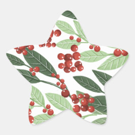 Betoverde Evergreen Botanische Kerstmis Ster Sticker