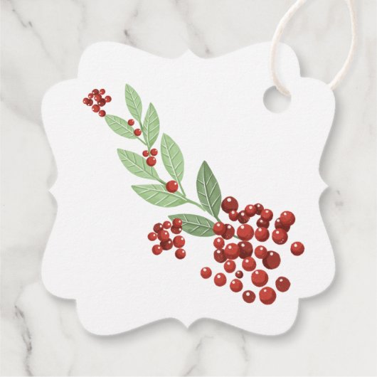 Betoverde Evergreen Elegance Kerstmis Bedankjes Labels (Achterkant)