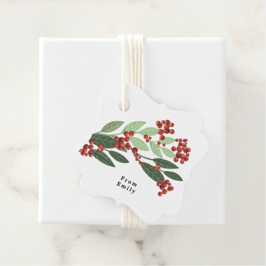 Betoverde Evergreen Elegance Kerstmis Bedankjes Labels (In situ)