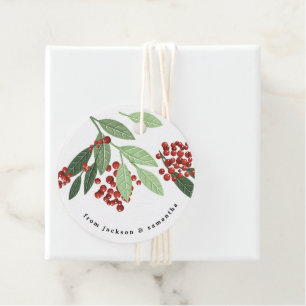 Betoverde Evergreen Elegance Kerstmis Bedankjes Labels