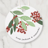 Betoverde Evergreen Elegance Kerstmis Bedankjes Labels (Voorkant)