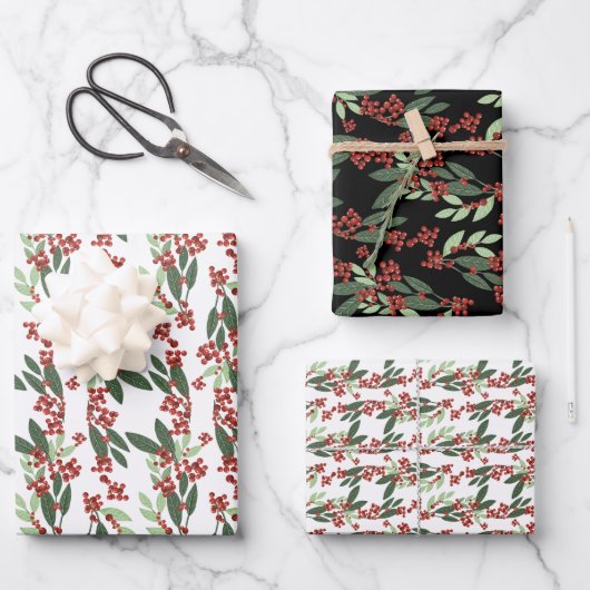 Betoverde Evergreen Elegance Kerstmis Inpakpapier Vel (Voorkant)