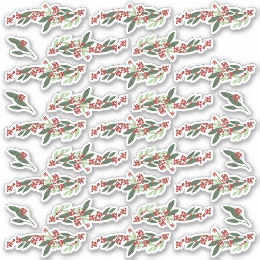 Betoverde Evergreen Elegance Kerstmis Sticker (Voorkant)