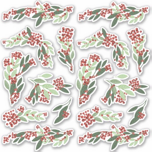 Betoverde Evergreen Elegance Kerstmis Sticker (Voorkant)