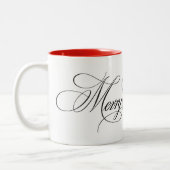 Betoverde Evergreen Elegance Kerstmis Tweekleurige Koffiemok (Links)