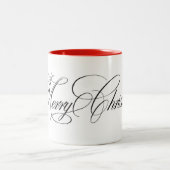 Betoverde Evergreen Elegance Kerstmis Tweekleurige Koffiemok (Center)