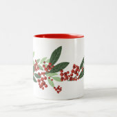 Betoverde Evergreen Elegance Kerstmis Tweekleurige Koffiemok (Center)