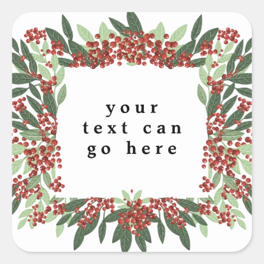 Betoverde Evergreen Elegance Kerstmis Vierkante Sticker (Voorkant)