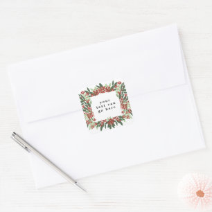 Betoverde Evergreen Elegance Kerstmis Vierkante Sticker