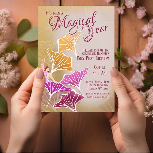Betoverde Fairy Eerste Magische Verjaardag Kaart
