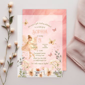 Betoverde Fairy Forest Waterverf Girl Verjaardag Vellum Uitnodigingen